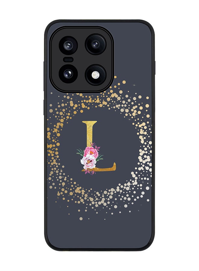 For OnePlus 15 Case,Slim fit Camera Protection, Shockproof Thin Phone cover  - Custom Monogram Floral - L  (Grey )